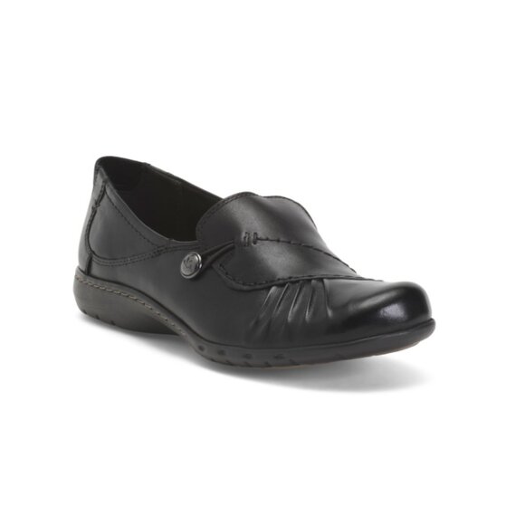 COBB HILL ROCKPORT Black Leather Paullete Comfort Loafers - Picture 1 of 2